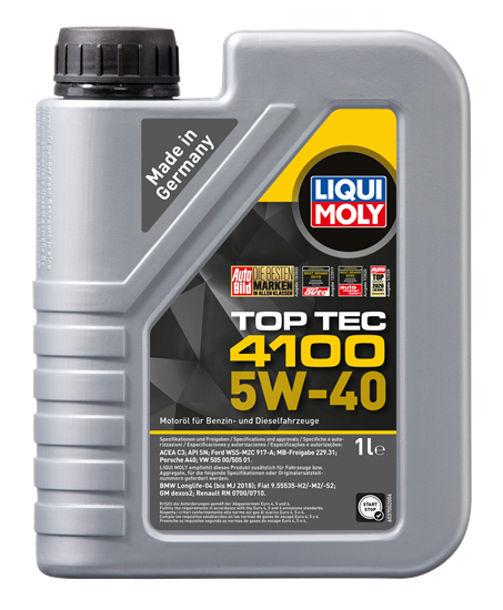 LIQUI MOLY 5W40 Motor Yağı TOP TEC 4100 Tam Sentetik 1 Litre (9510)